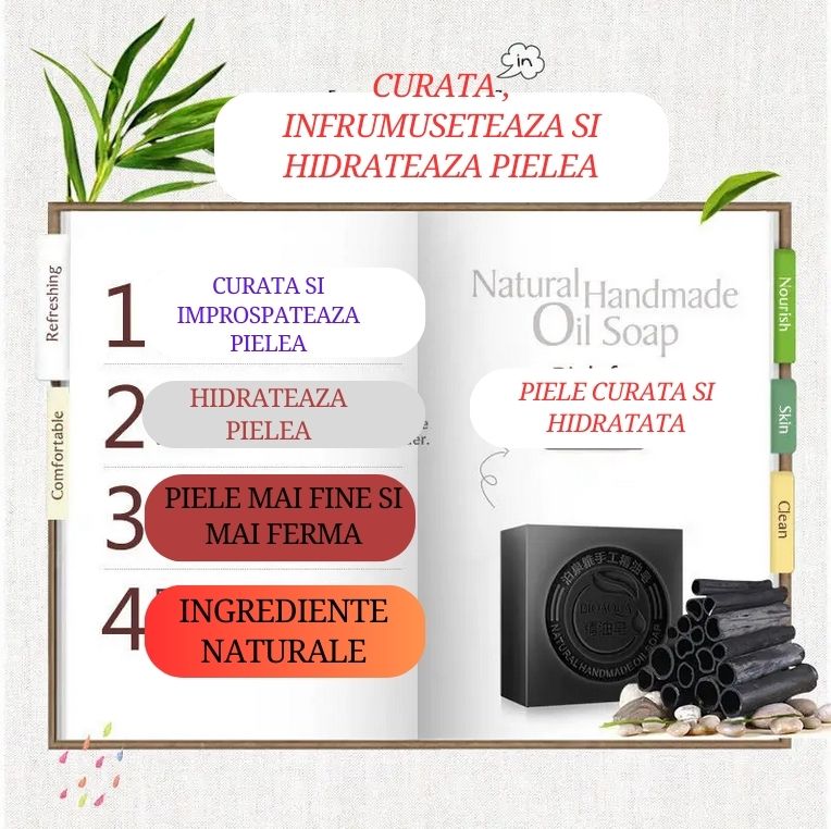 Săpun artizanal cu cărbune activ